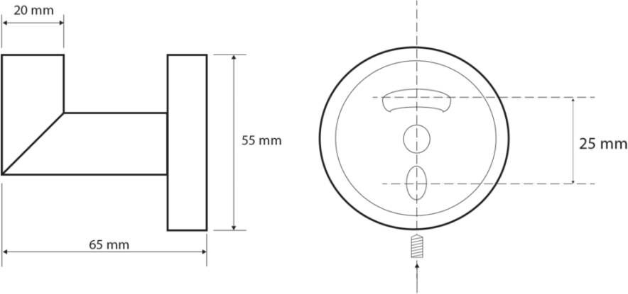 Sapho X-Round handdoekhaak zwart