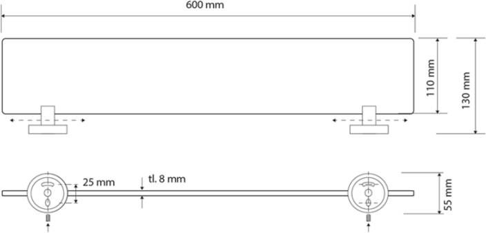 Sapho X-Round planchet met mat glas 60x13 mat wit