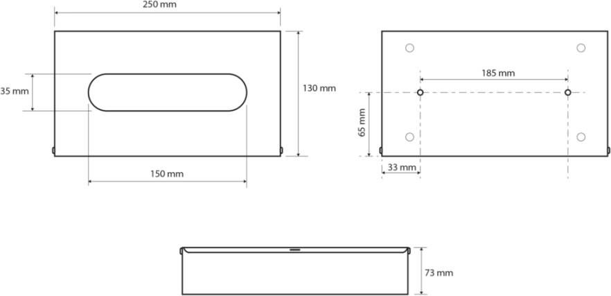 Sapho X-Round tissue dispenser 25x13 zwart