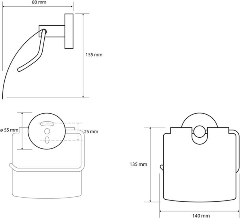 Sapho X-Round toiletrohouder met klep mat wit