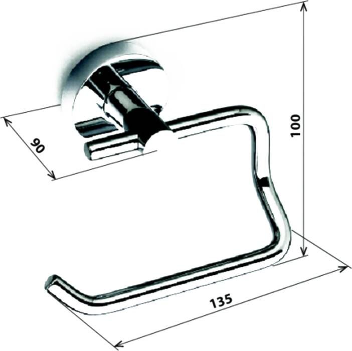 Sapho X-ROUND toiletrolhouder chroom zonder klep