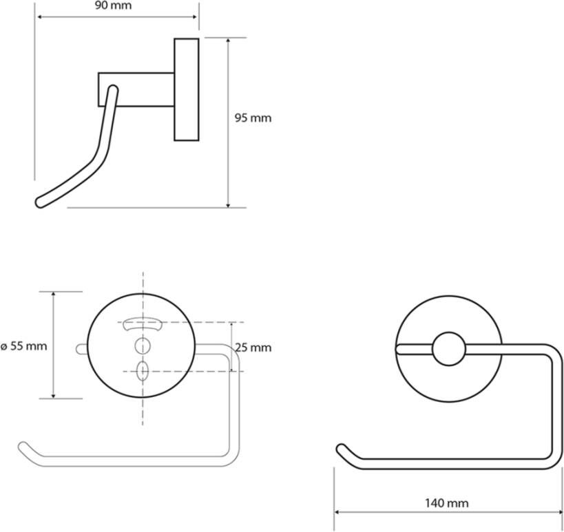 Sapho X-Round toiletrolhouder mat wit