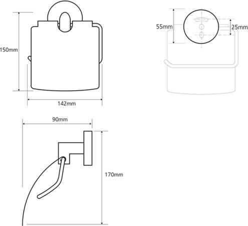 Sapho X-Round Toiletrolhouder met klep chroom