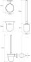 Sapho Toiletborstelhouder X-Round Hangend 11x39 cm Chroom Melkglas - Thumbnail 2
