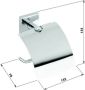 Sapho Toiletrolhouder X-Square 13.5x15.5 cm met Klep Chroom - Thumbnail 5