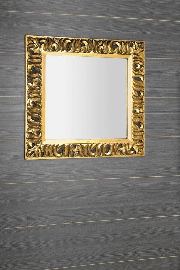 Sapho Zeegras spiegel met houten lijst 90x90 goud