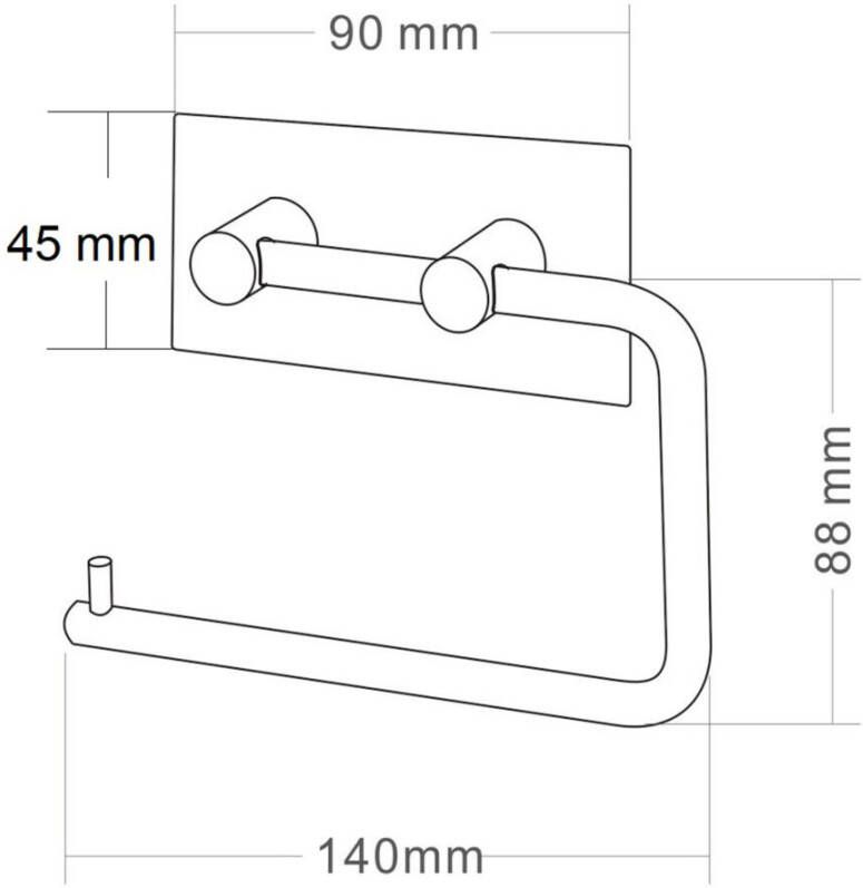 Sapho zelklevende toiletrolhouder mat zwart