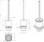 Sapho Toiletborstelhouder Zen Chrom Hangend 8.3x41.1 cm Chroom Melkglas - Thumbnail 2