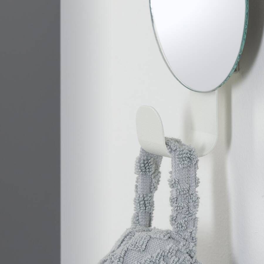 Sealskin Brix handdoek haak inclusief spiegel 13x6x4.5 cm wit