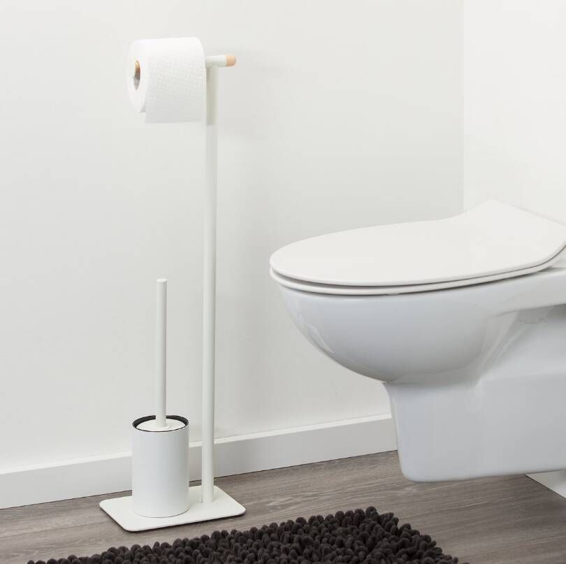 Sealskin Brix toiletborstel met toiletrolhouder 20x15x71.5 cm wit