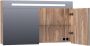 Saniclass 2.0 spiegelkast 120x70x15cm verlichting geintegreerd met 2 links- en rechtsdraaiende spiegeldeuren MFC Almond SK-TW120AL - Thumbnail 3