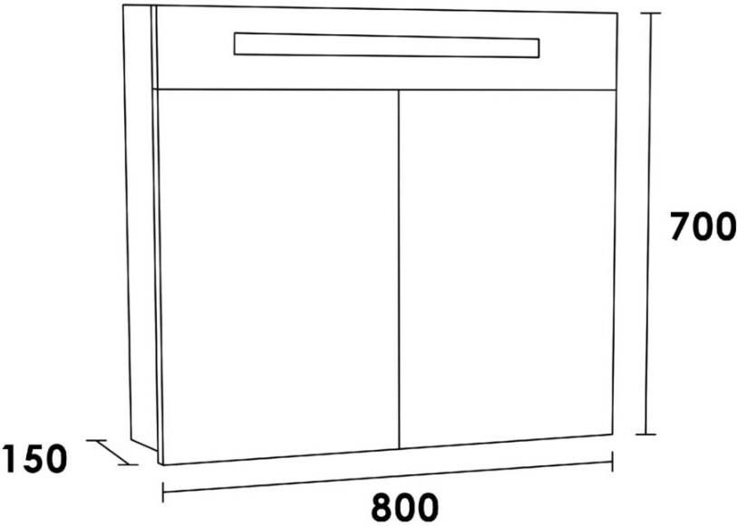 Topa 2.0 spiegelkast 80 birch