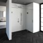 Saniclass Create douchedeur 190x200cm 2 delig profielloos met antikalk en 8mm veiligheidsglas geborsteld RVS 4JC15 - Thumbnail 3