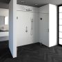 Saniclass Create douchedeur 200x200cm 2 delig profielloos met antikalk en 8mm veiligheidsglas geborsteld RVS 4JC15 - Thumbnail 3