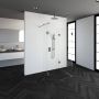 Saniclass Create inloopdouche reversed 100x100cm profielloos met 40cm zijwand met antikalk en 8mm veiligheidsglas geborsteld RVS 4JC5-100x100 40g - Thumbnail 6