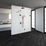 Saniclass Create inloopdouche reversed 100x100cm profielloos met 40cm zijwand met antikalk en 8mm veiligheidsglas geborsteld RVS 4JC5-100x100 40g - Thumbnail 6