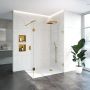 Saniclass Create inloopdouche 110x200cm profielloos met 30cm zijwand met antikalk en 8mm veiligheidsglas koper 4JC2-110 30k - Thumbnail 6