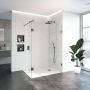 Brauer Create Inloopdouche 100x200cm 2-delig zijwand 30cm profielloos antikalk 8mm veiligheidsglas Goud geborsteld 4JC2-100 30U - Thumbnail 7