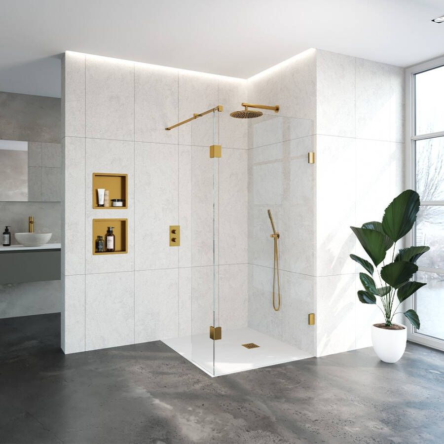 Topa Creative inloopdouche met 40 zijwand 100 goud