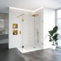 Saniclass Create inloopdouche 110x200cm profielloos met 40cm zijwand met antikalk en 8mm veiligheidsglas koper 4JC2-110 40k - Thumbnail 5