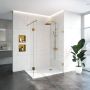 Saniclass Create inloopdouche 130x200cm profielloos met 30cm draaibare zijwand antikalk en 8mm veiligheidsglas geborsteld RVS 4JC3-130 30g - Thumbnail 7