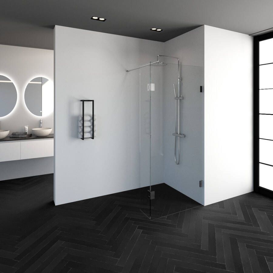 Topa Creative inloopdouche met draaibare 30 zijwand 90 chroom