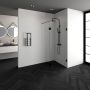 Saniclass Create inloopdouche 130x200cm profielloos met 30cm draaibare zijwand antikalk en 8mm veiligheidsglas geborsteld RVS 4JC3-130 30g - Thumbnail 6