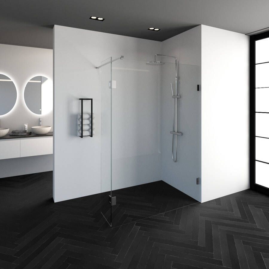 Topa Creative inloopdouche met draaibare 40 zijwand 140 chroom