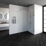 Saniclass Create inloopdouche 130x200cm profielloos met 40cm draaibare zijwand antikalk en 8mm veiligheidsglas geborsteld RVS 4JC3-130 40g - Thumbnail 6