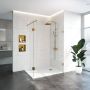 Saniclass Create inloopdouche 130x200cm profielloos met 40cm draaibare zijwand antikalk en 8mm veiligheidsglas geborsteld RVS 4JC3-130 40g - Thumbnail 7