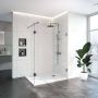 Saniclass Create inloopdouche 130x200cm profielloos met 40cm draaibare zijwand antikalk en 8mm veiligheidsglas geborsteld RVS 4JC3-130 40g - Thumbnail 8