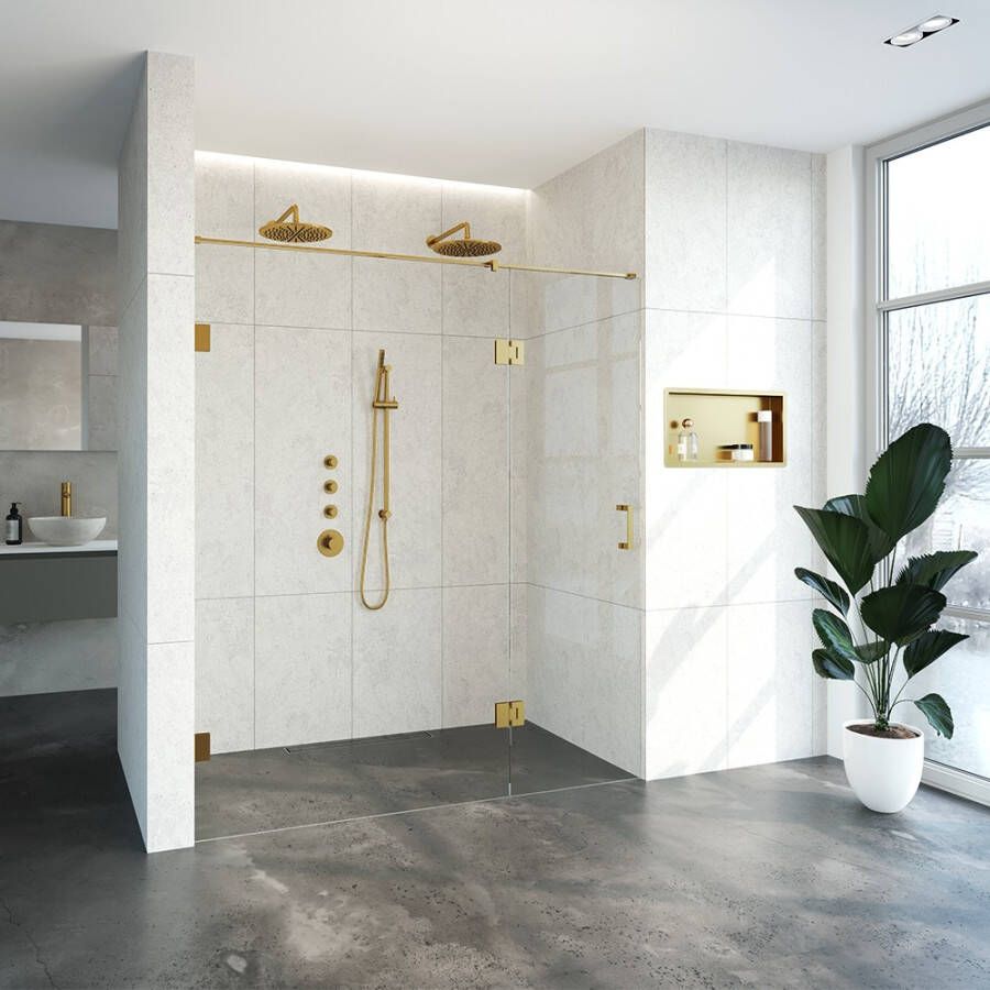 Topa Creative profielloze nisdeur links 2 delig 180 breedte deur 60 goud