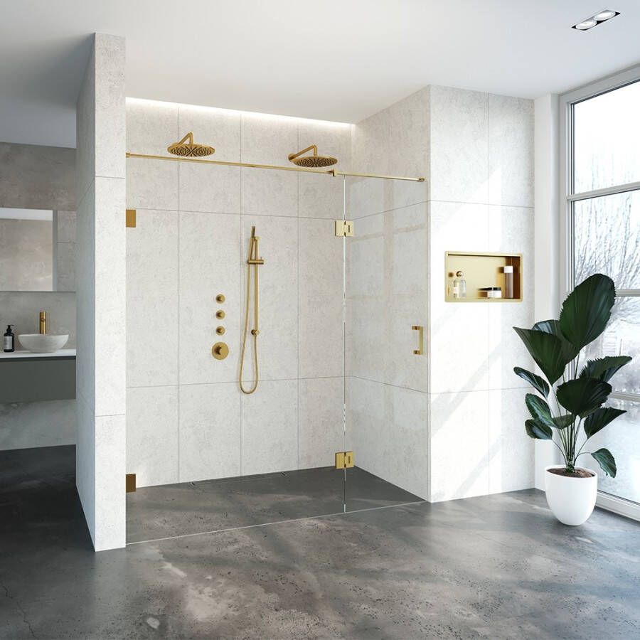 Topa Creative profielloze nisdeur links 2 delig 190 breedte deur 60 goud