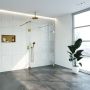Saniclass Create inloopdouche vrijstaand 100x200cm profielloos met 2 30cm zijwanden antikalk en 8mm veiligheidsglas geborsteld RVS 4JC8-100 30 30g - Thumbnail 6