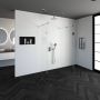 Saniclass Create inloopdouche vrijstaand 100x200cm profielloos met 2 50cm zijwanden antikalk en 8mm veiligheidsglas geborsteld RVS 4JC8-100 50 50g - Thumbnail 6