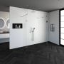 Saniclass Create inloopdouche vrijstaand 100x200cm profielloos met 2 50cm zijwanden antikalk en 8mm veiligheidsglas geborsteld RVS 4JC8-100 50 50g - Thumbnail 6