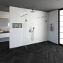 Saniclass Create inloopdouche vrijstaand 100x200cm profielloos met 2 50cm zijwanden antikalk en 8mm veiligheidsglas geborsteld RVS 4JC8-100 50 50g - Thumbnail 6