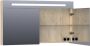 BRAUER Double Face Spiegelkast 120x70x15cm verlichting geintegreerd 2 links- rechtsdraaiende spiegeldeur MFC sahara 7372 - Thumbnail 2