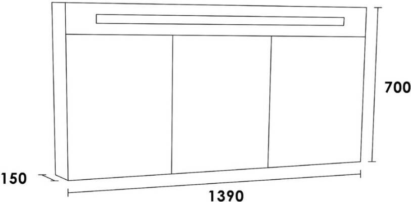 Topa Double Face spiegelkast 140 black wood