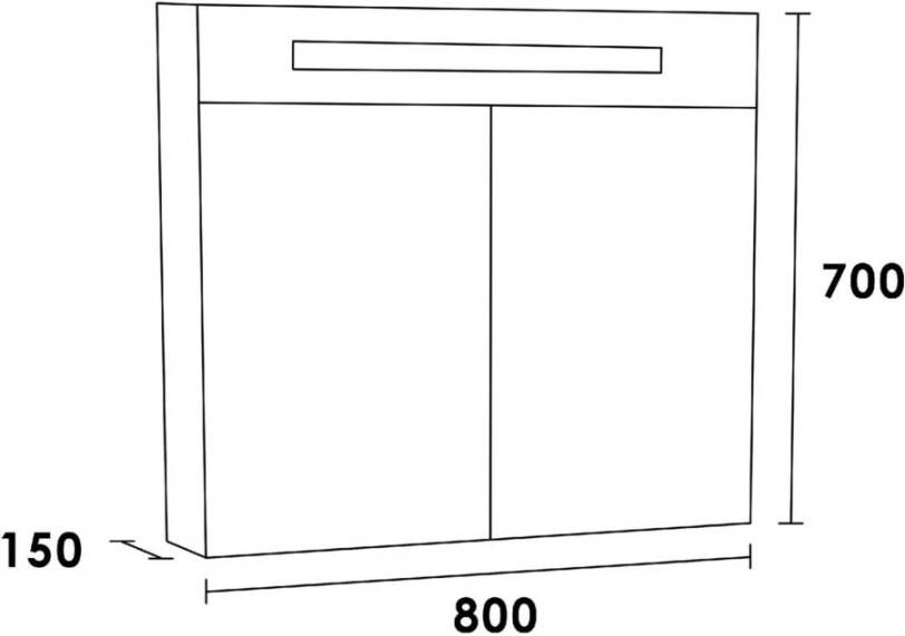 Topa Double Face spiegelkast 80 legno calore