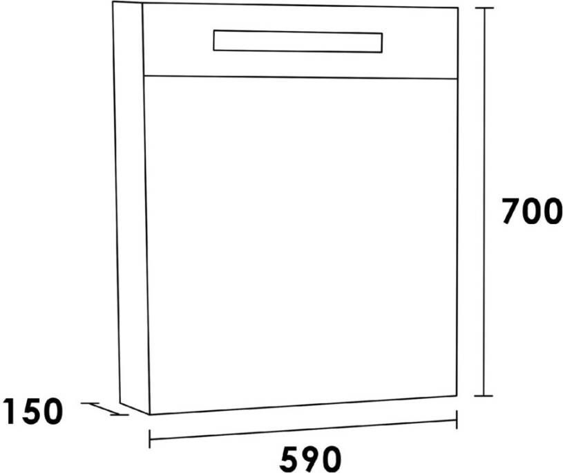 Topa Double Face spiegelkast linksdraaiend 60 black wood