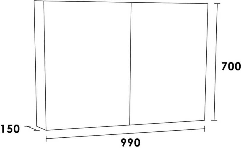 Topa Dual spiegelkast 100 metal