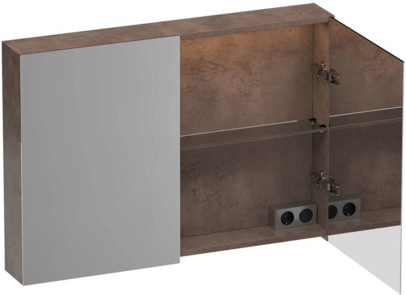 Topa Dual spiegelkast 100 rusty