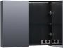 Saniclass Dual Spiegelkast 80x70x15cm 2 links- rechtsdraaiende spiegeldeur MFC black wood 7767 - Thumbnail 3