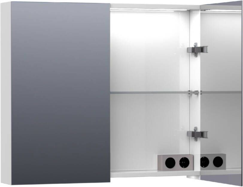 Tapo Dual spiegelkast 80 hoogglans wit