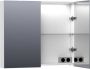 Saniclass Dual Spiegelkast 80x70x15cm 2 links- rechtsdraaiende spiegeldeur MDF mat wit 7763 - Thumbnail 3