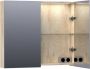 Saniclass Dual Spiegelkast 80x70x15cm 2 links- rechtsdraaiende spiegeldeur MFC sahara 7188 - Thumbnail 2