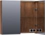 Saniclass Dual Spiegelkast 80x70x15cm 2 links- rechtsdraaiende spiegeldeur MFC viking shield 7268 - Thumbnail 2