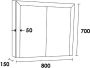 Brauer Massief eiken Spiegelkast 80x70x15cm 2 links rechtsdraaiende spiegeldeuren Hout black oak 70541BOG - Thumbnail 3
