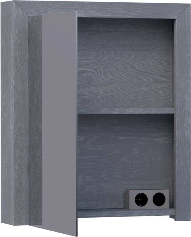 Topa Massief Eiken spiegelkast linksdraaiend 60 purple oak